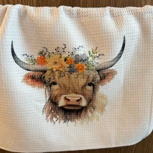 Highland Cow Tea Towel